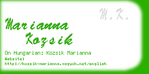 marianna kozsik business card